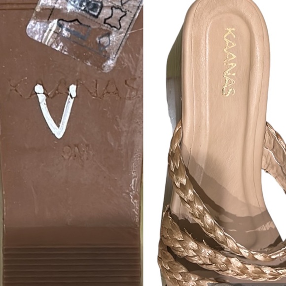 Kaanas Providencia Raffia Straw Strappy Wood Wedge Platform Sandals - 9 - Picture 14 of 16